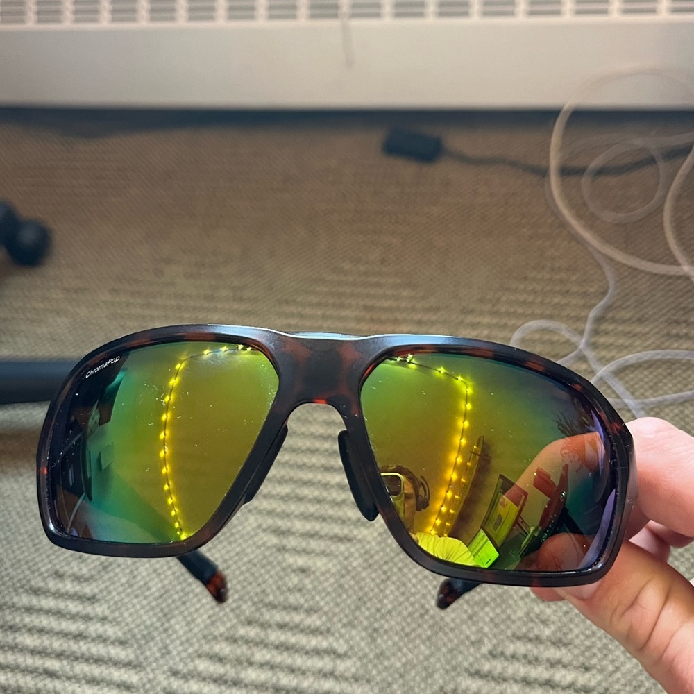 Tortoise Smith Deckboss Polarized Green Mirror Sunglasses
